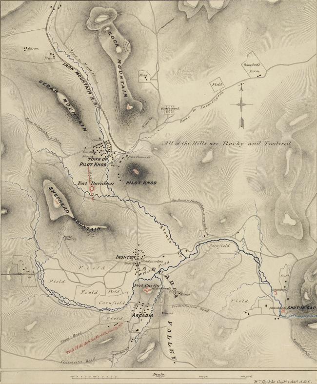 Map of Pilot Knob, Missouri in 1865 Map of Pilot Knob, Missouri in 1865