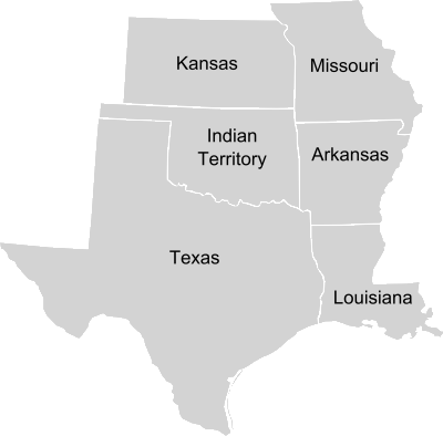 Map of the Trans-Mississippi Region Map of the Trans-Mississippi Region