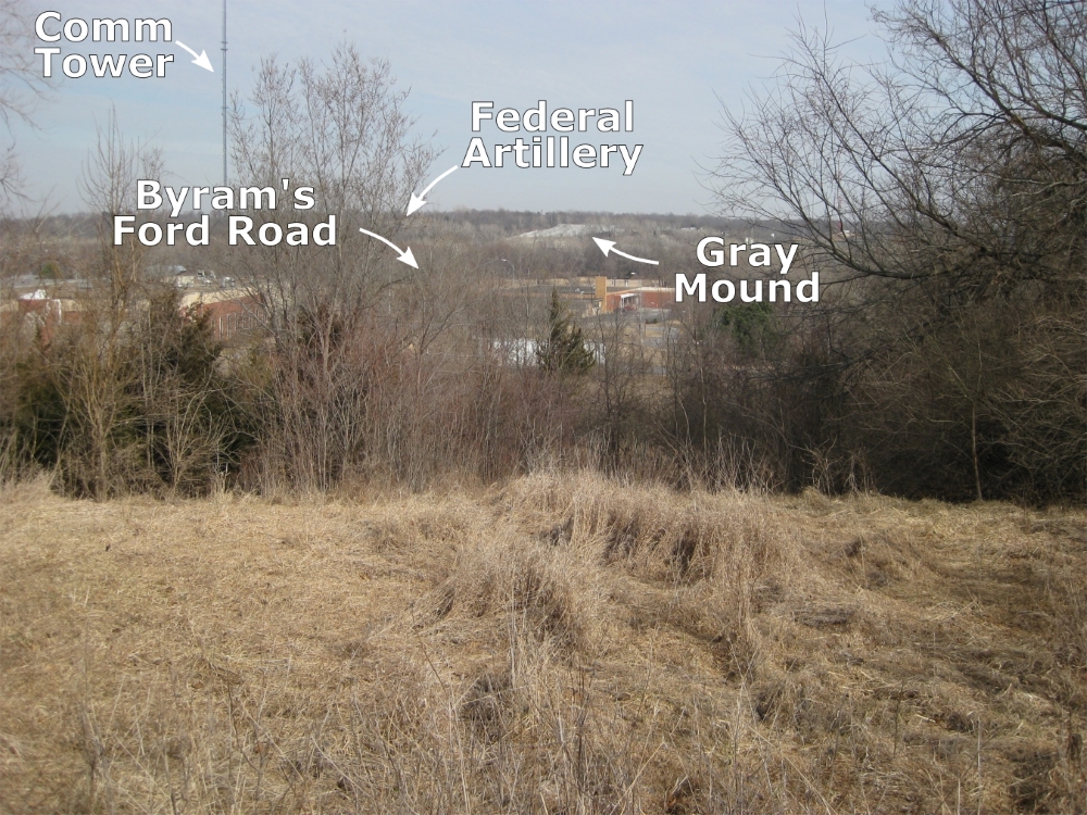 Looking east from tour stop toward Byram’s Ford Looking east from tour stop toward Byram’s Ford