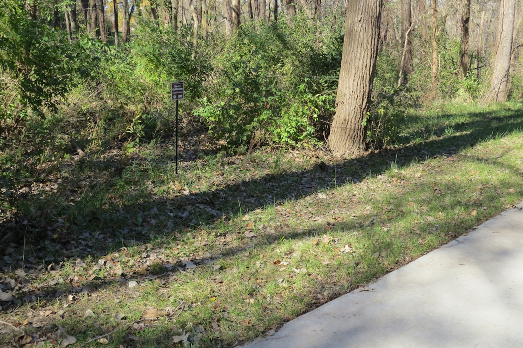 Dee’s Battalion Crossed Here Sign on Blue River Trail