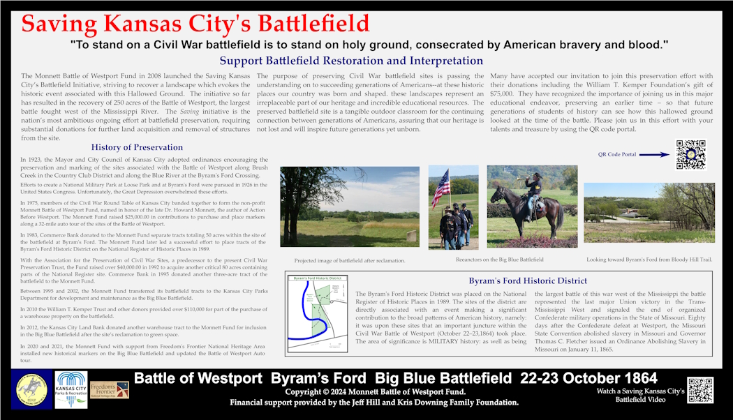 Saving Kansas City's Battlefield Historical Marker panel