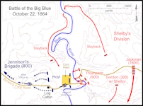 Map of the Battle of Big Blue on October 22