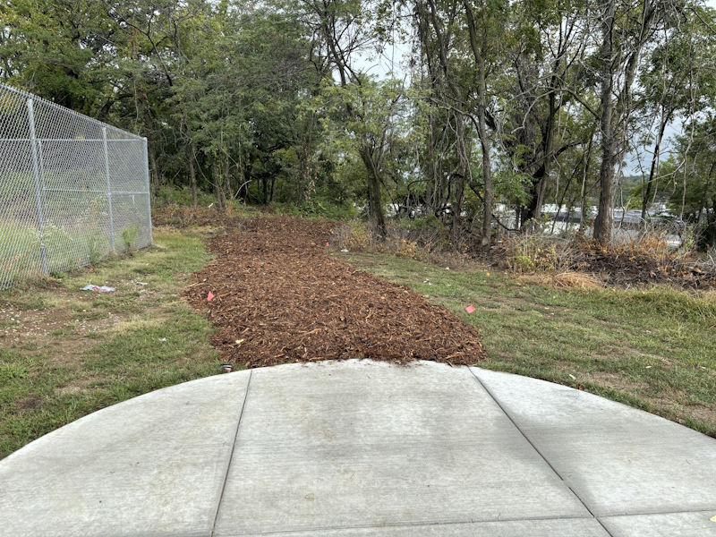 Wood Chip trail leading away from Tour Stop 19