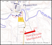 Map of the Battle of Big Blue on October 23 between 7:30 and 9:00 a.m.