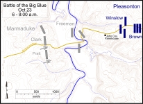 Battlefield map showing general locations of combatants