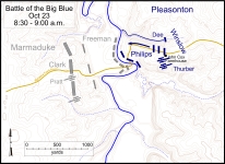 Battlefield map showing general locations of combatants Battlefield map showing general locations of combatants
