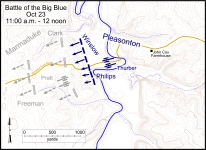 Battlefield map showing general locations of combatants Battlefield map showing general locations of combatants
