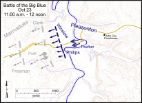 Battlefield map showing general locations of combatants