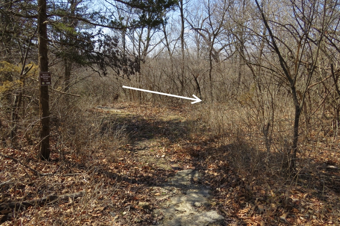 Start of Dee's Battalion Trail off of Historic Byram's Ford Road