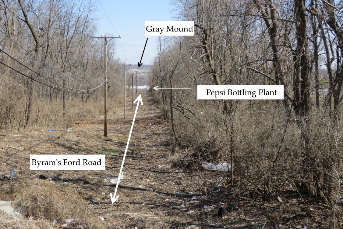 Annotated view from tour stop looking east down power line Annotated view from tour stop looking east down power line