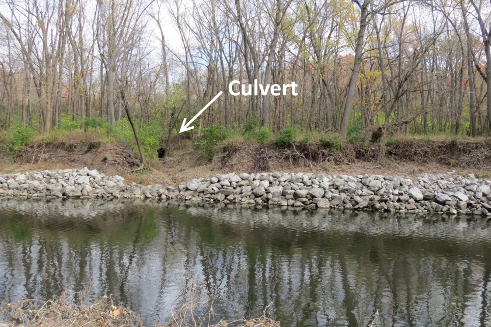 View of culvert marking end of Dee's Battalion Ravine