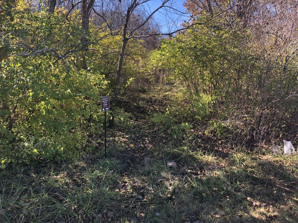 Start of Historic Byram's Ford Road off Manchester Trafficway