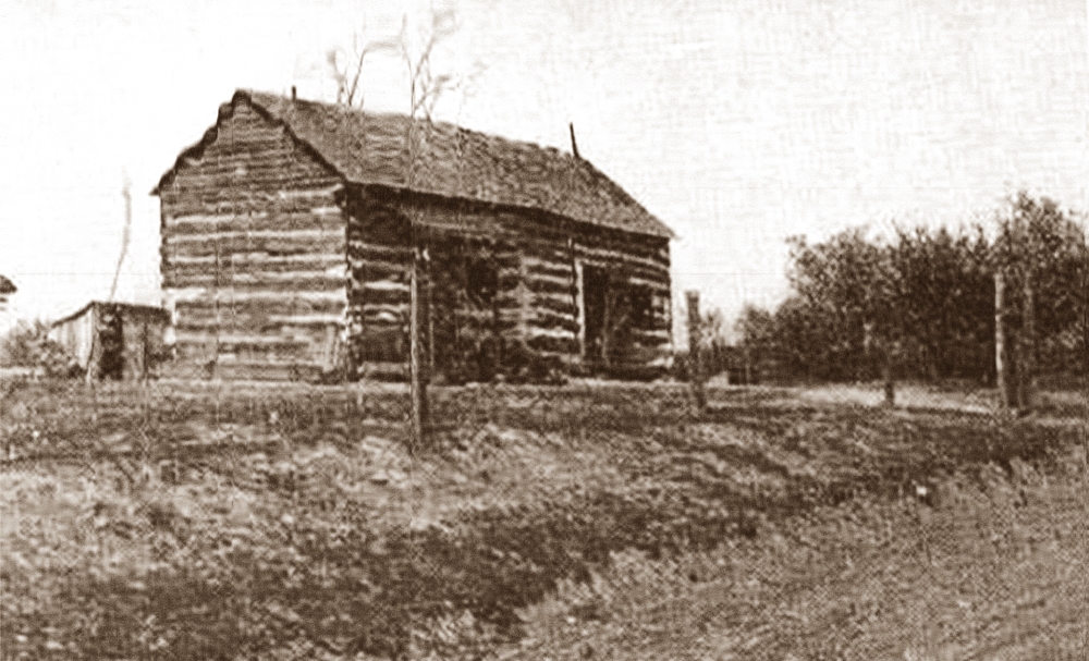 Bullet-riddled log house located along the Byram’s Ford Road