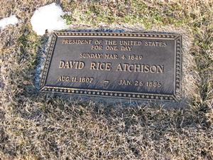 Memorial Plaque at David Rice Atchison Grave Site