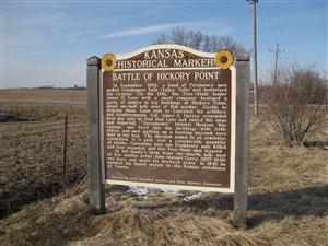 The Battle of Hickory Point Historical Marker