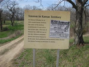 Marais des Cygnes Massacre State Historic Site Interpretive Sign #2