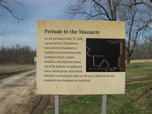 Marais des Cygnes Massacre State Historic Site Interpretive Sign #5