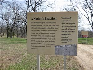 Marais des Cygnes Massacre State Historic Site Interpretive Sign #8