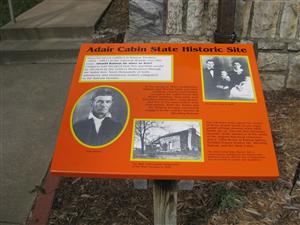 Adair Cabin State Historic Site Interpretive Sign