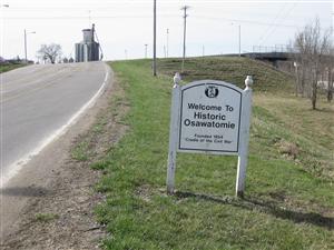 Sign for Historic Osawtomie, Kansas