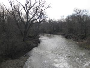 Pottawatomie Creek from the Bridge on Virginia Road near the location of Dutch Henry's Crossing