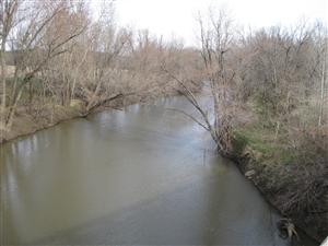 Pottawatomie Creek from the Bridge on Virginia Road near the location of Dutch Henry's Crossing