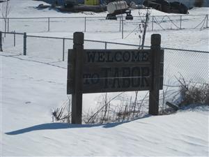 Tabor, Iowa Welcome Sign