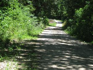 Looking east down Rocheport Road toward the 'Federal Disembarkment' tour stop