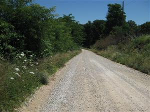 From Missouri State Guard troops perspective looking east on Rocheport Road from the 'Marmaduke Defensive Line' tour stop