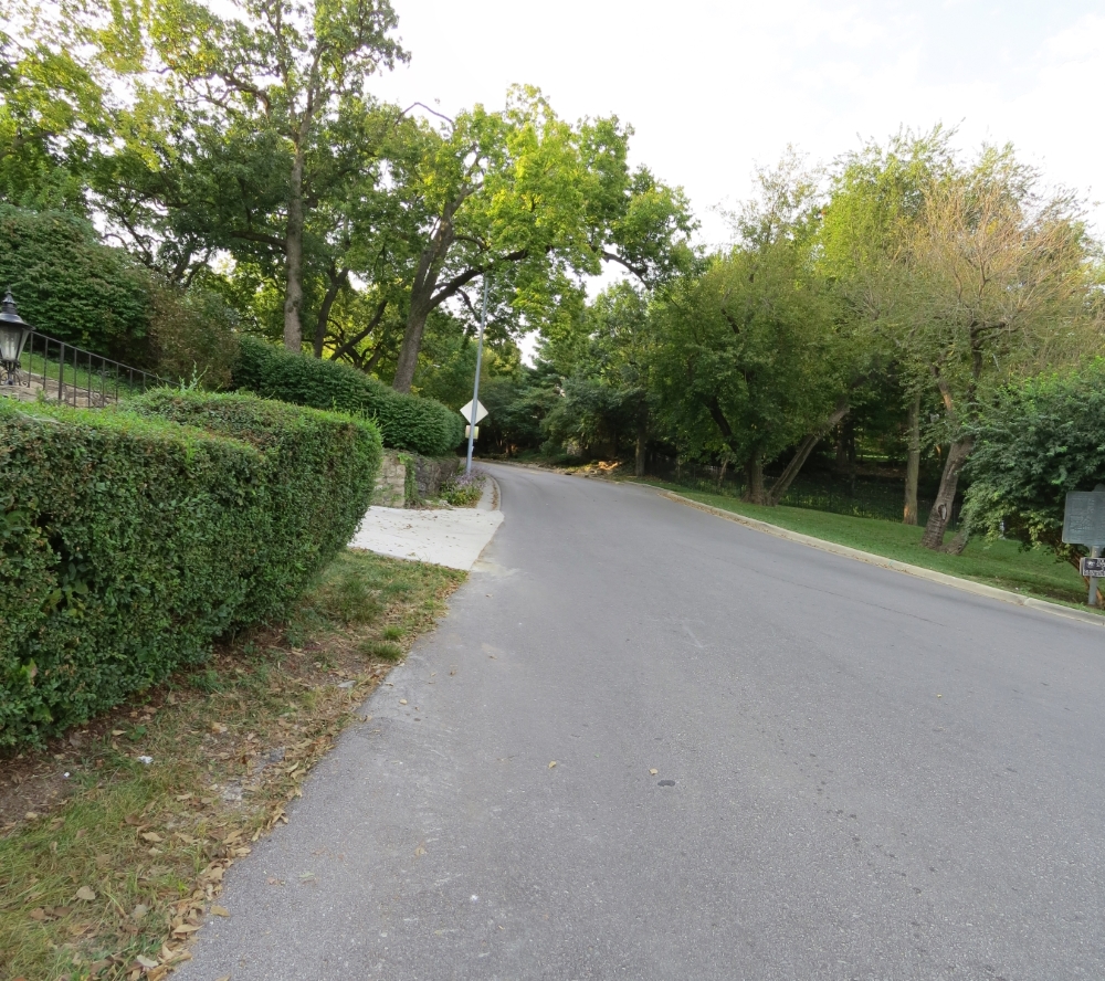 View from tour stop looking southeast up Rockwell Lane