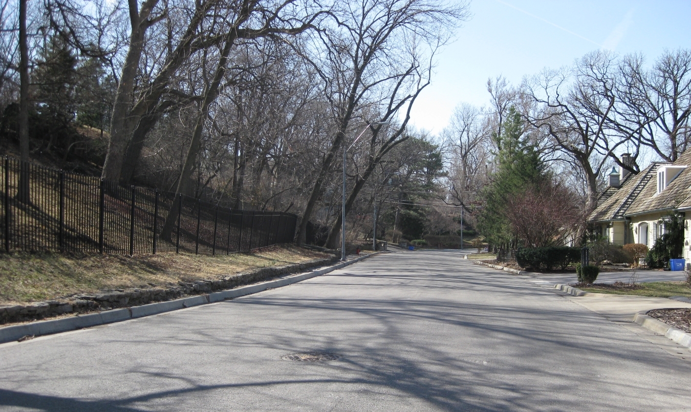 View looking down Sunset Drive