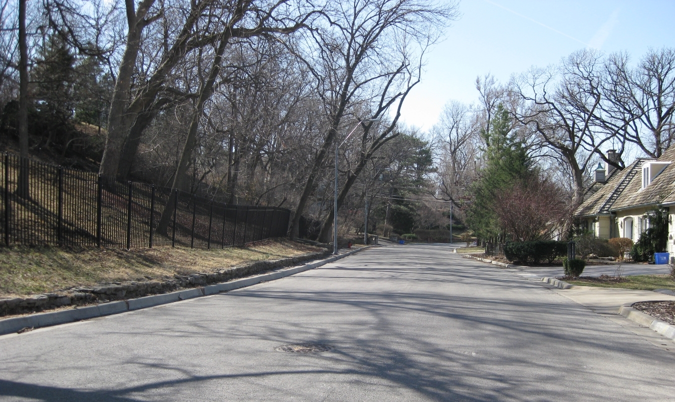 View looking down Sunset Drive