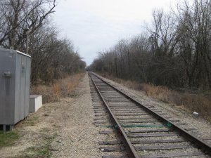 Railroad Tracks Follow Path of Road to Sarcoxie