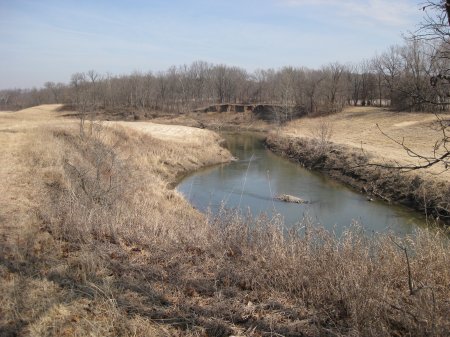 Looking north down the Little Blue River.