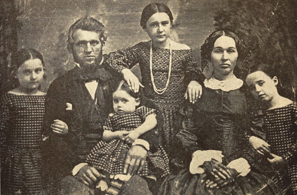 Shalor and Mary Eldridge in a family photograph taken in 1854