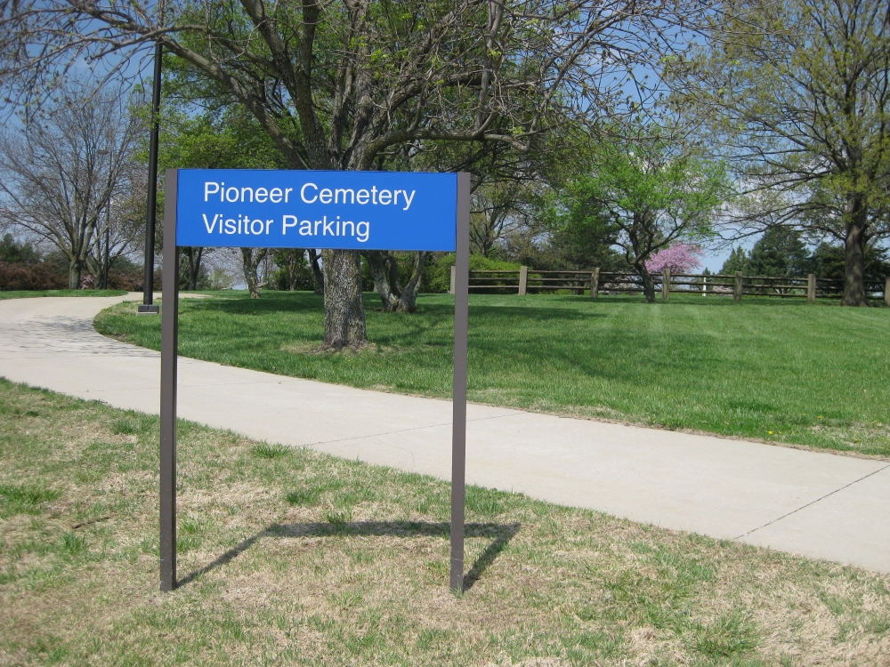 Pioneer Cemetery Parking Sign