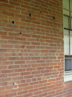 Outside of Anderson House Showing Cannister Holes From Battle of Lexington