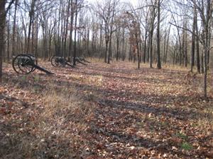 1st Independent Battery, Iowa Light Artillery On Narrow Ridge South of Elkhorn Tavern