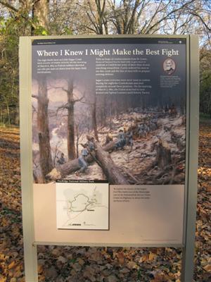 Pea Ridge Federal Entrenchments as Sugar Creek Interpretive Sign