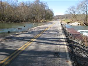 Highway CC crosses Flat Creek looking northwest