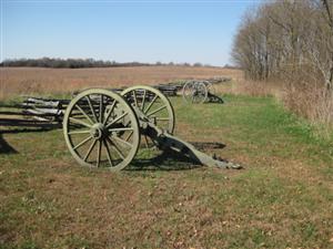 Gun Carriages Marking Location of Good's Texas Battery at Skirt of Timber