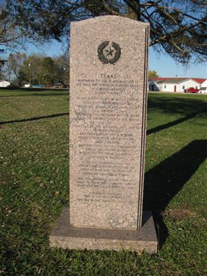 Texas Monument in Pea Ridge, Arkansas