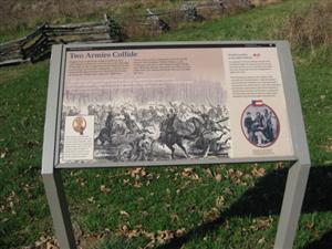 Two Armies Collide Interpretive Sign