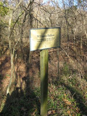 Williams Hollow Confederate Field Hospital Sign