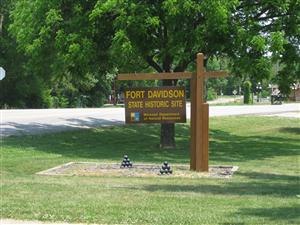 Entrance to Fort Davidson State Historic Site in Pilot Knob, Missouri