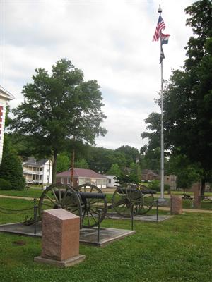 Civil War Artillery at the Iron County Courthouse in Ironton, Missouri