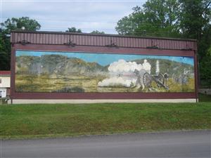 Civil War Mural on the side of a building in Ironton, Missouri