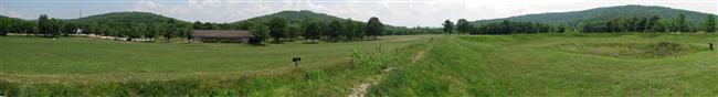 Panorama of Ironton Gap looking south from Fort Davidson