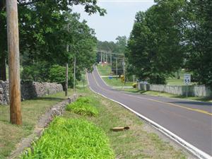 Looking east down the road to Fredericktown from the Federal Picket Post in Russellville