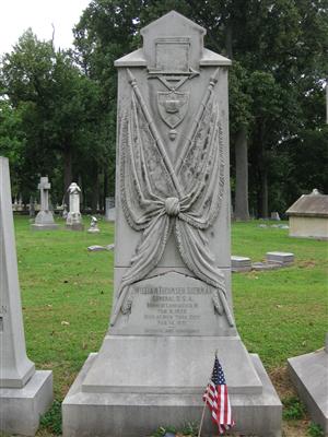 Close up of William T. Sherman Marker at Calvary Cemetery Close up of William T. Sherman Marker at Calvary Cemetery